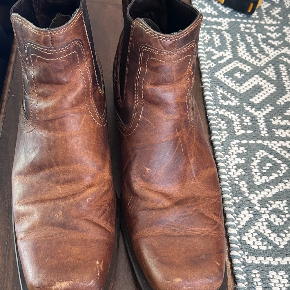 MEN'S ARIAT Brown Leather Chelsea Boots SIZE 13EE (wide)